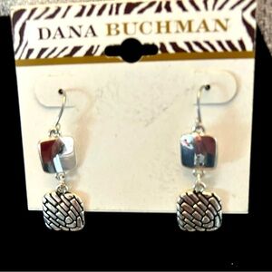 NWT Dana Buchman silver dangle earrings